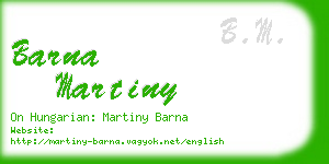 barna martiny business card